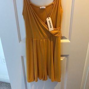Mustard yellow garage romper